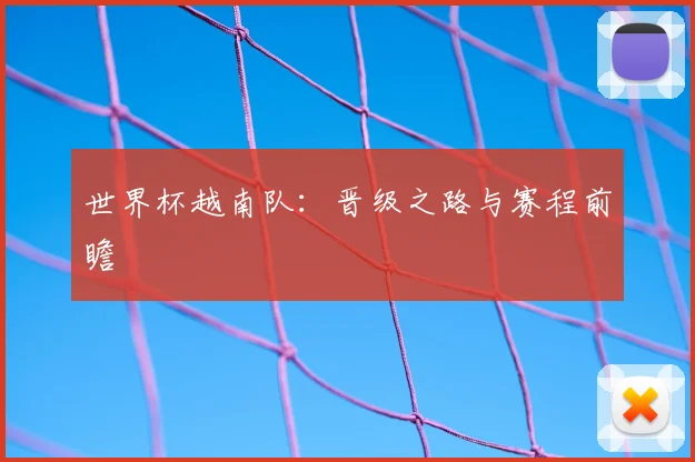 世界杯越南队：晋级之路与赛程前瞻